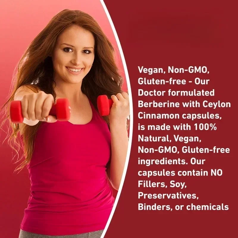 Berberine with Ceylon Cinnamon - Helps Cardiovascular and Gastrointestinal Health, Promotes Metabolism, Improves Digestion