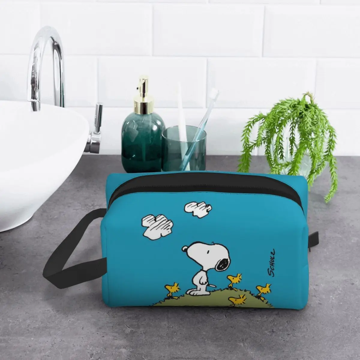 Snoopys personalizzati e The Birds Makeup Bag per le donne Travel Cosmetic Organizer Kawaii Disney Storage borse da toilette