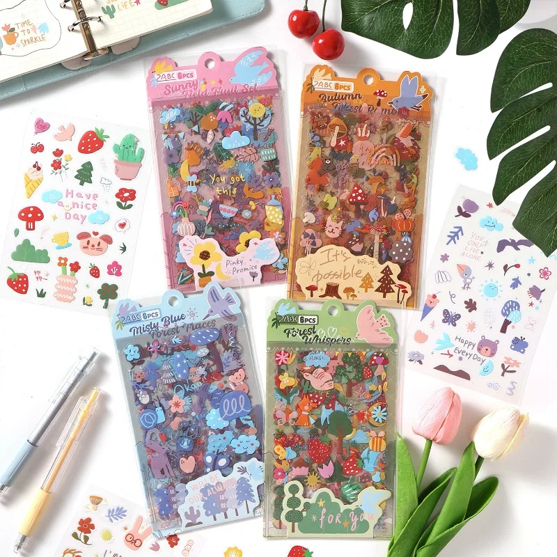 Cloud Wander Series Forest Theme PET Stickers, Scrapbook Journal DIY Decorative Stickers, Handmade Diary Decor Decals