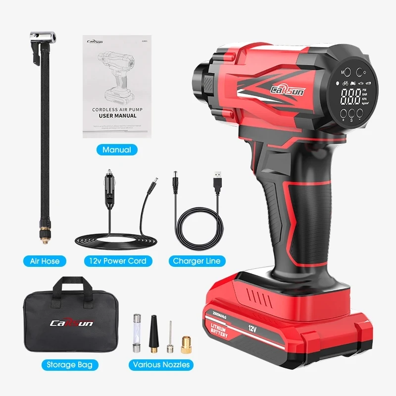 

Multi-function Automatic Display Air Pump With Inflatable Treasure Function Handheld Portable air Compressor Tire Inflator