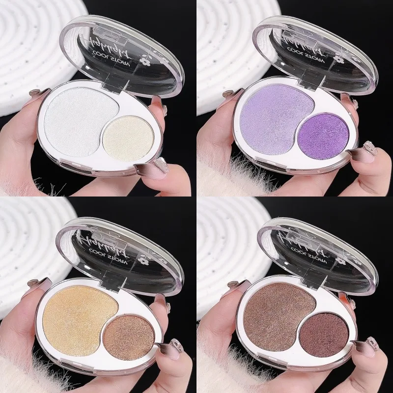 Tweekleurige markeerstift Romige aardappelpuree Diamantpoeder Lichaamsmarkeerstift Gezichtscontouren Glitterafwerking Poedermarkering