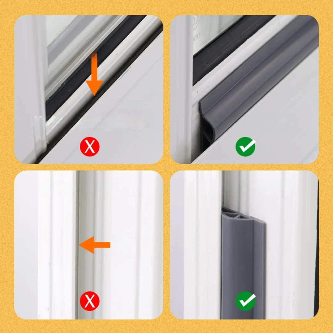 1PC 2m/78.74inch Sliding Window Seal Strip Self Adhesive Triple Sound Insulation Anti-Cold