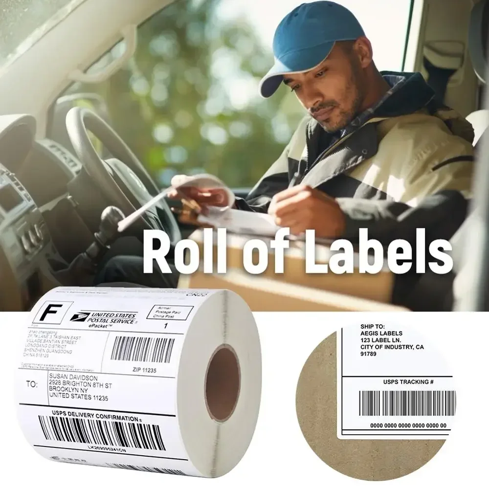 4x6 inch Thermal Label Paper 100x150mm 100X100MM  Adhesive Stickers For Thermal Shipping Labels DHL UPS Express Barcode QR Code