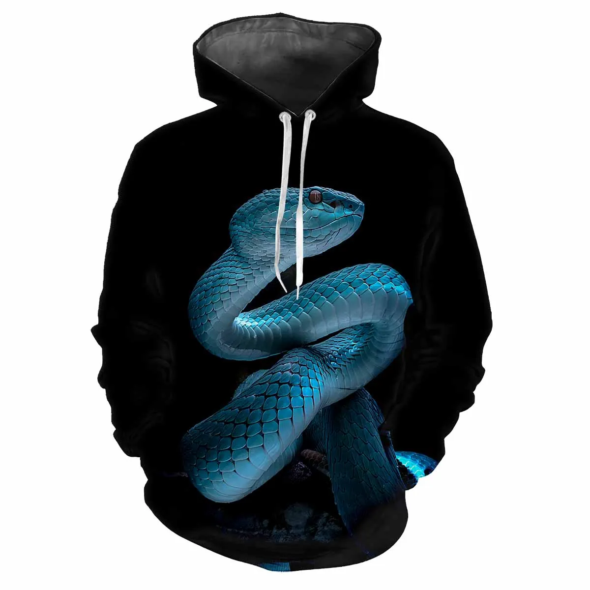 Animal Snake 3d Printing Spring Autumn Men\'s Hoodie Hip Hop Horror Alternative Fashion Creative Street Sex Casual Pullover Top