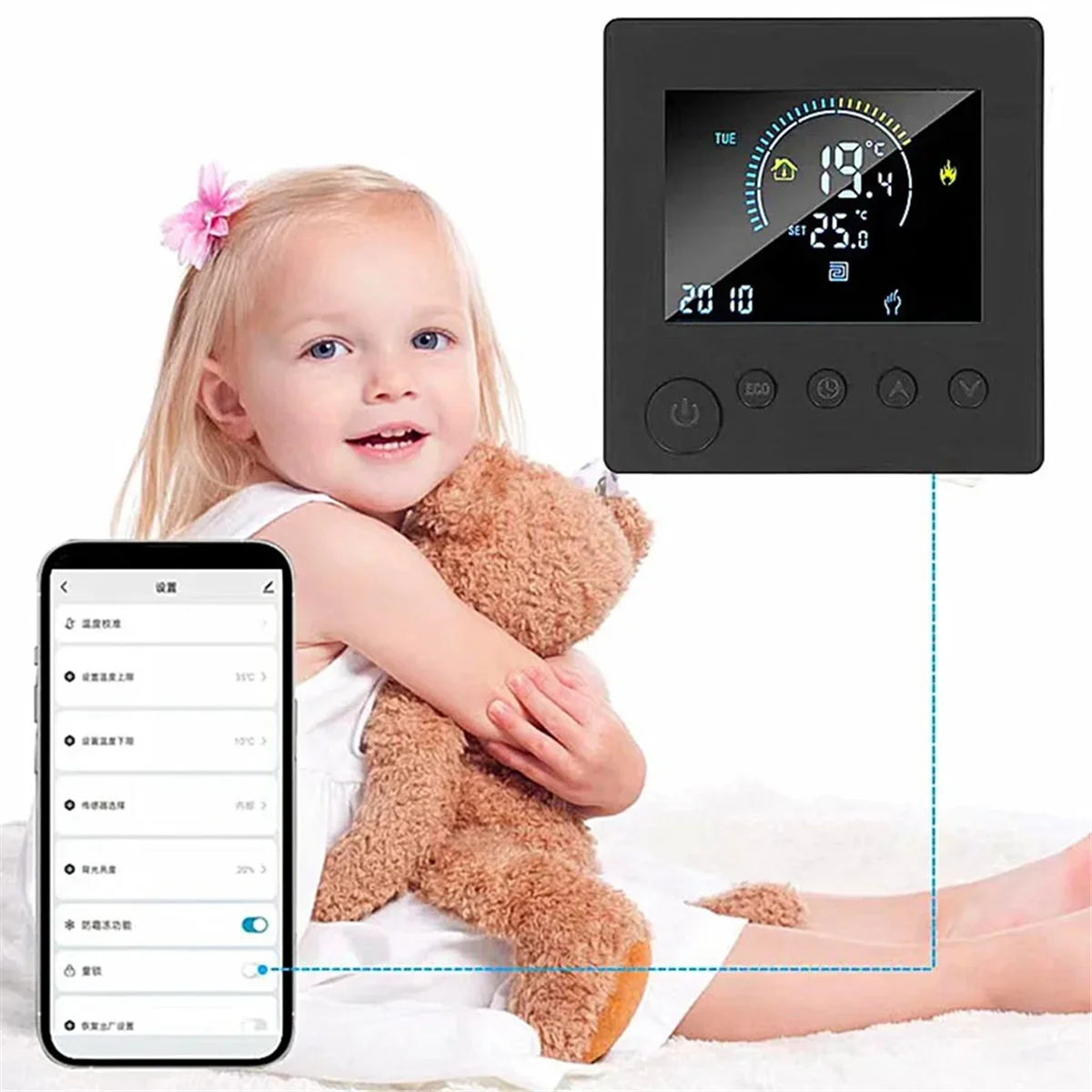 ATS-WiFi Termostato intelligente Riscaldamento a pavimento elettrico Acqua Caldaia a gas Temperatura Telecomando wireless di Tuya