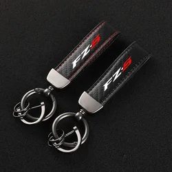 New Leather Motorcycle keychain Horseshoe Buckle Jewelry for Yamaha FZ-S FZS 1000 FZS1000 FAZER Accessories