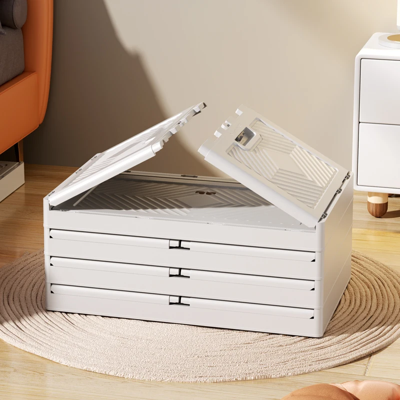 Multifunctional Single Layer Folding Storage Box Folding Wardrobe Living room Cabinet Thickened Storage Cabinet Bedside Table