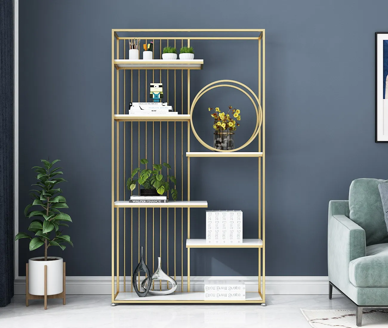 LH wrought iron rack fashion living room floor multi-layer storage storage rack partition