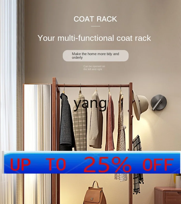

CX Solid Wood Dressing Mirror Coat Rack Integrated Floor Bedroom and Household Multi-Functional Storage Body Full-Length Mirror