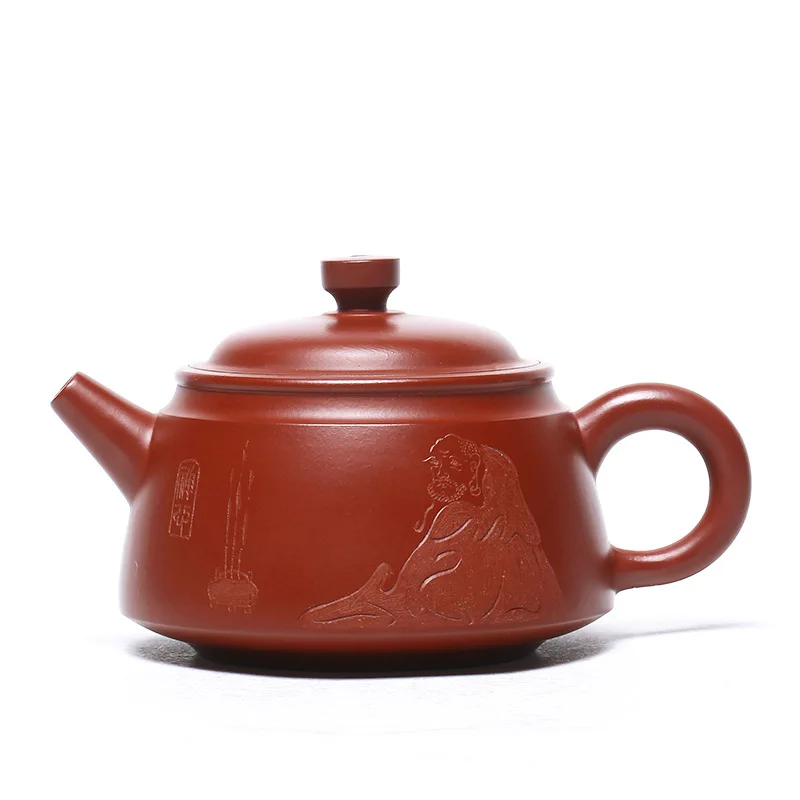 Handmade Yixing Purple Clay Pot Famous Ore Dahongpao Tea Hand Carved Taste Zen in Household 230cc