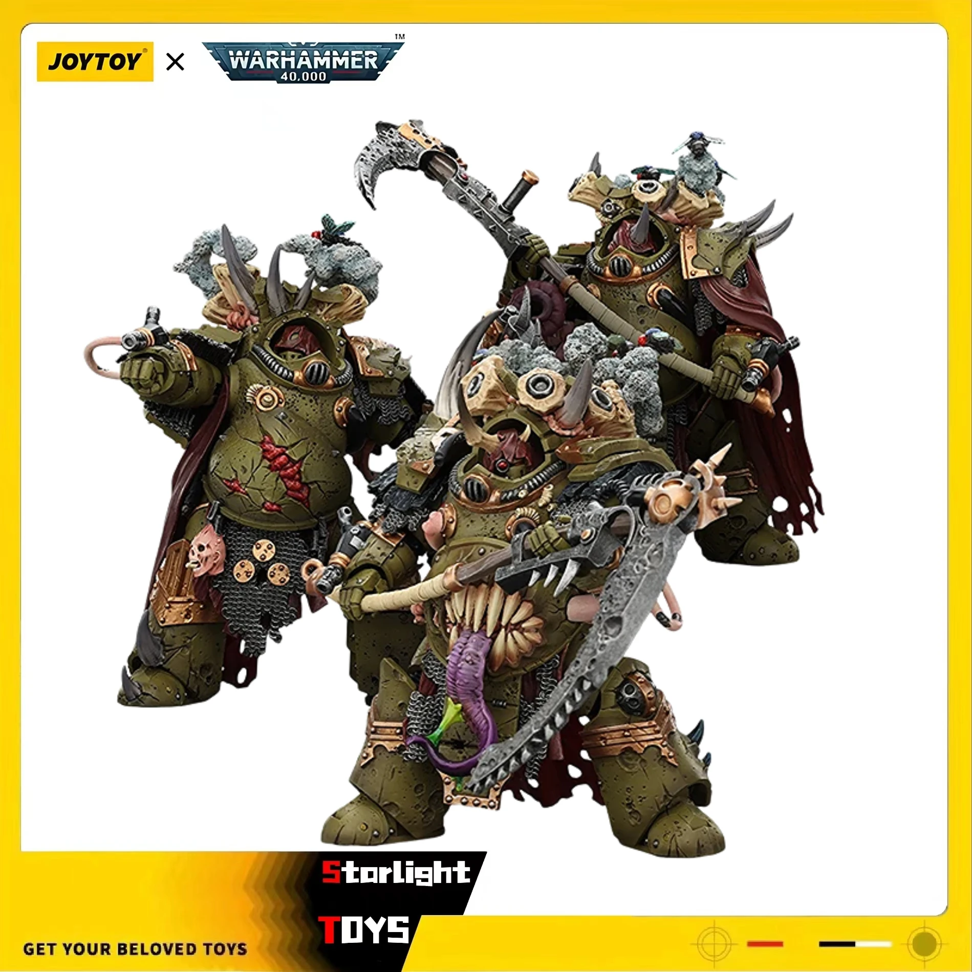 

【Pre-sale】JOYTOY Warhammer 40K Death Guard Deathshroud Terminator Champion 3PCS 1/18 Action Figure Toy Collection