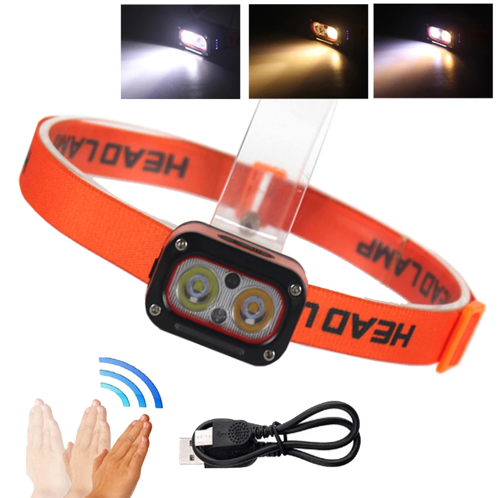 

Outdoor Night Run Induction Lantern LED Headlight Type-C USB Rechargeable Emergency Flashlight Waterproof Camping Fishing Lights