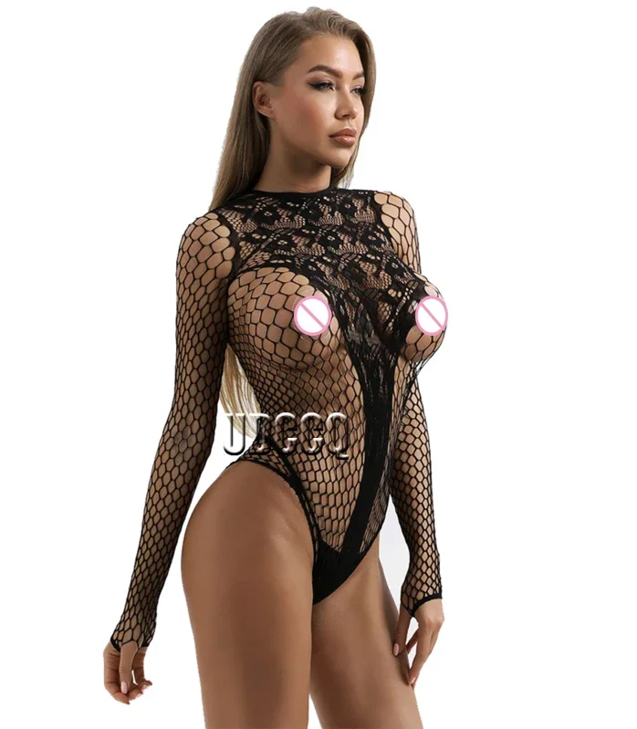 Catsuit érotique en résille pour femmes, lingerie lune de miel, body sexy, vêtements amusants, bikini sexuel, grande taille, produit de sous-vêtements chauds, 303