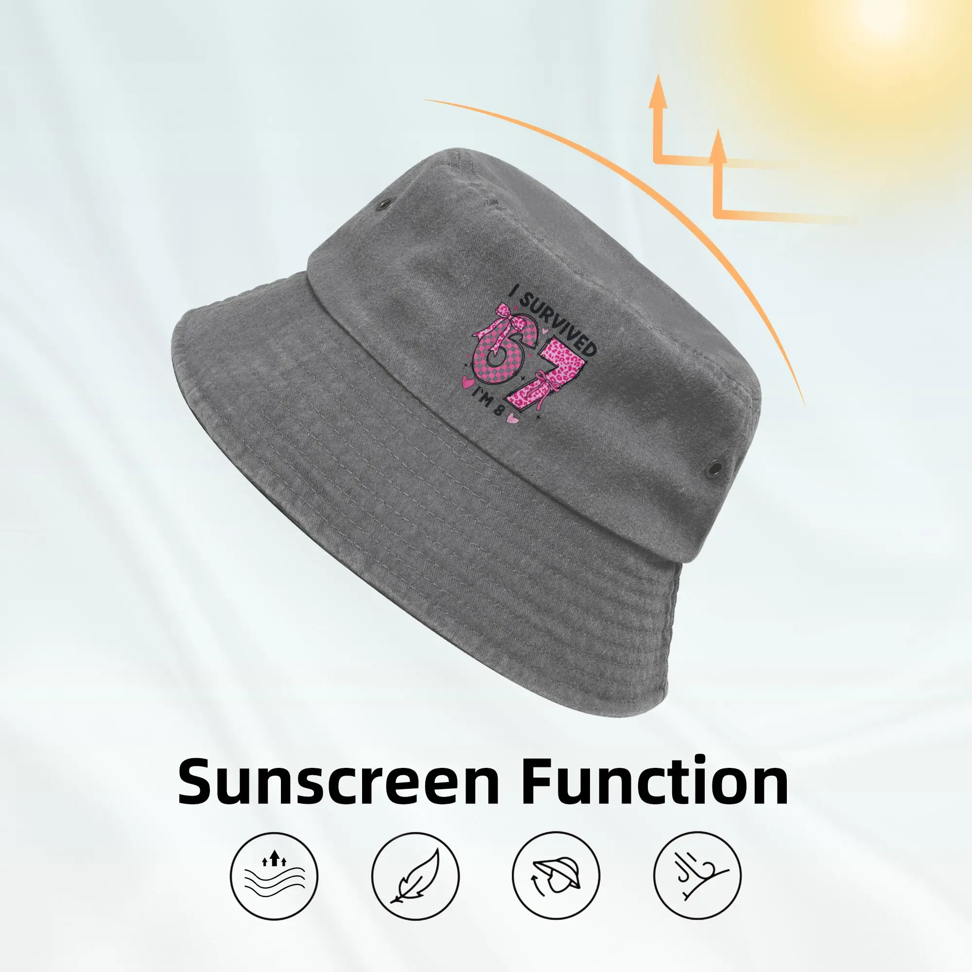 Funny Six Seven 67 Meme Cotton Bucket Hats for Women Men Vocation  Denim Bob Hat Casual for Vacation
