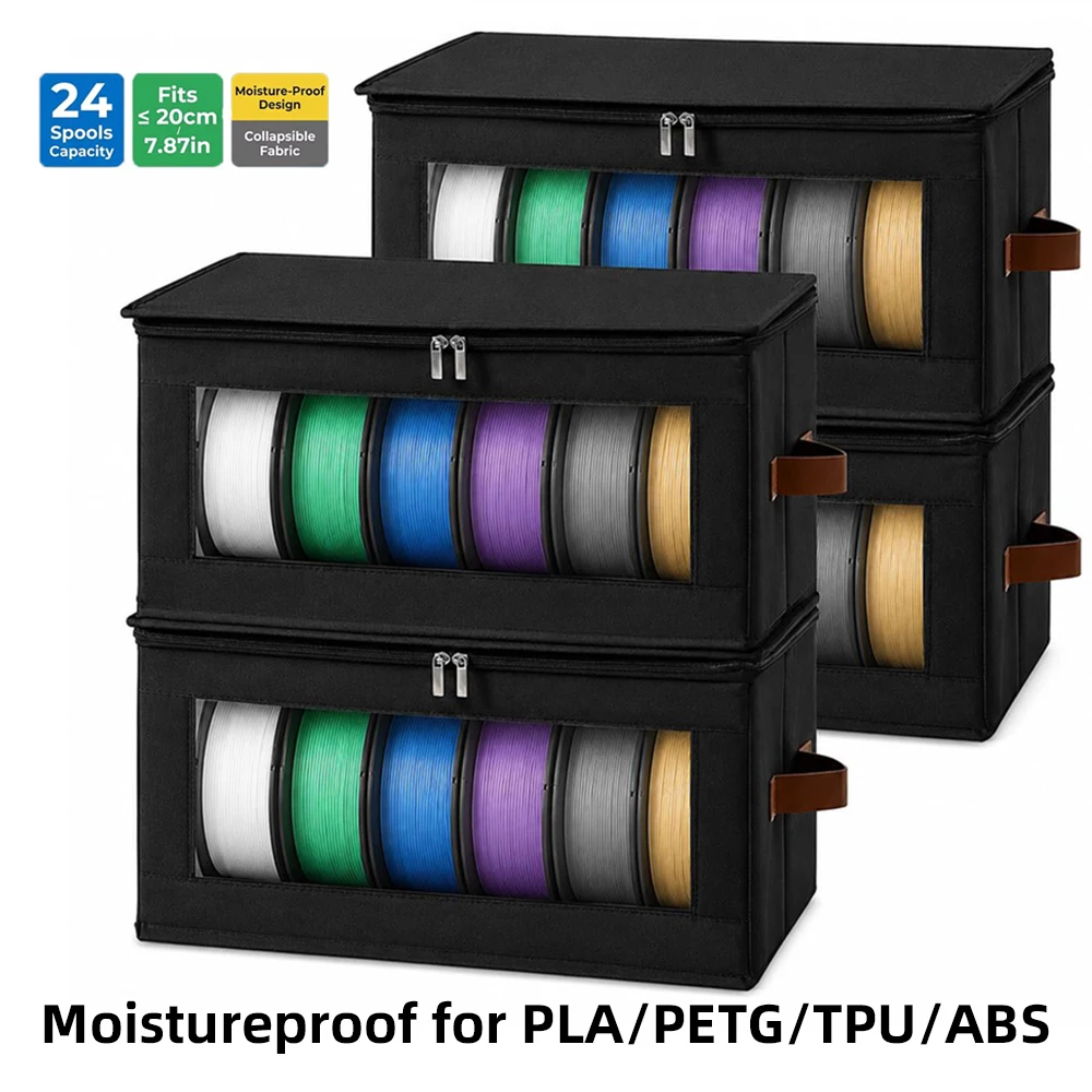 1/2/4Pcs Storage Box 3D Printer Filament Moisture Proof Dry Case Large Capacity Spools Organizer Foldable Container for 20cm PLA