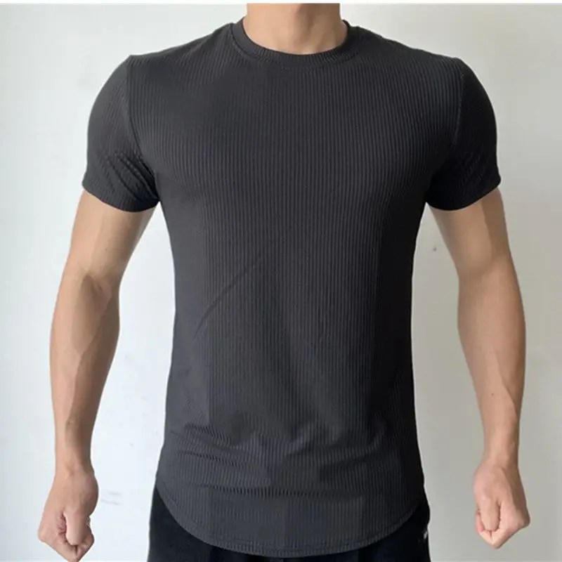 Pull d'entraînement musculaire pour hommes, pull confortable à séchage rapide, design avec motif de forme périphérique et encolure ronde de la présidence, 2024