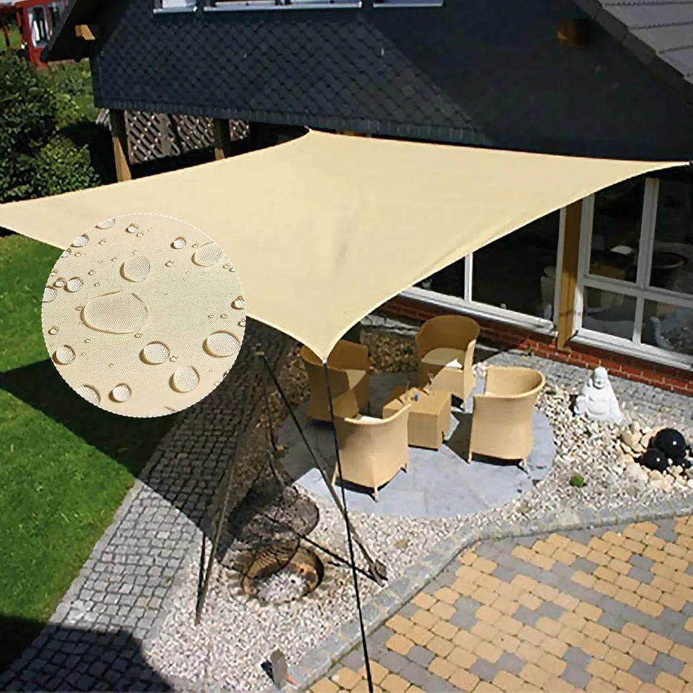 

KALINCO Sun Shade Sail, Waterproof Shade Sail, 10'x16.5' Rectangle Sunscreen Awning Canopy, 95% UV Blocking Sun Shade Canopy wit