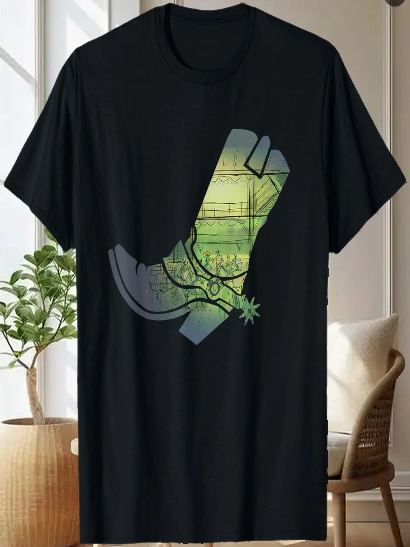 

Line Dance Cowboy Boots Graphic Silhouette Line Dancing T-Shirt
