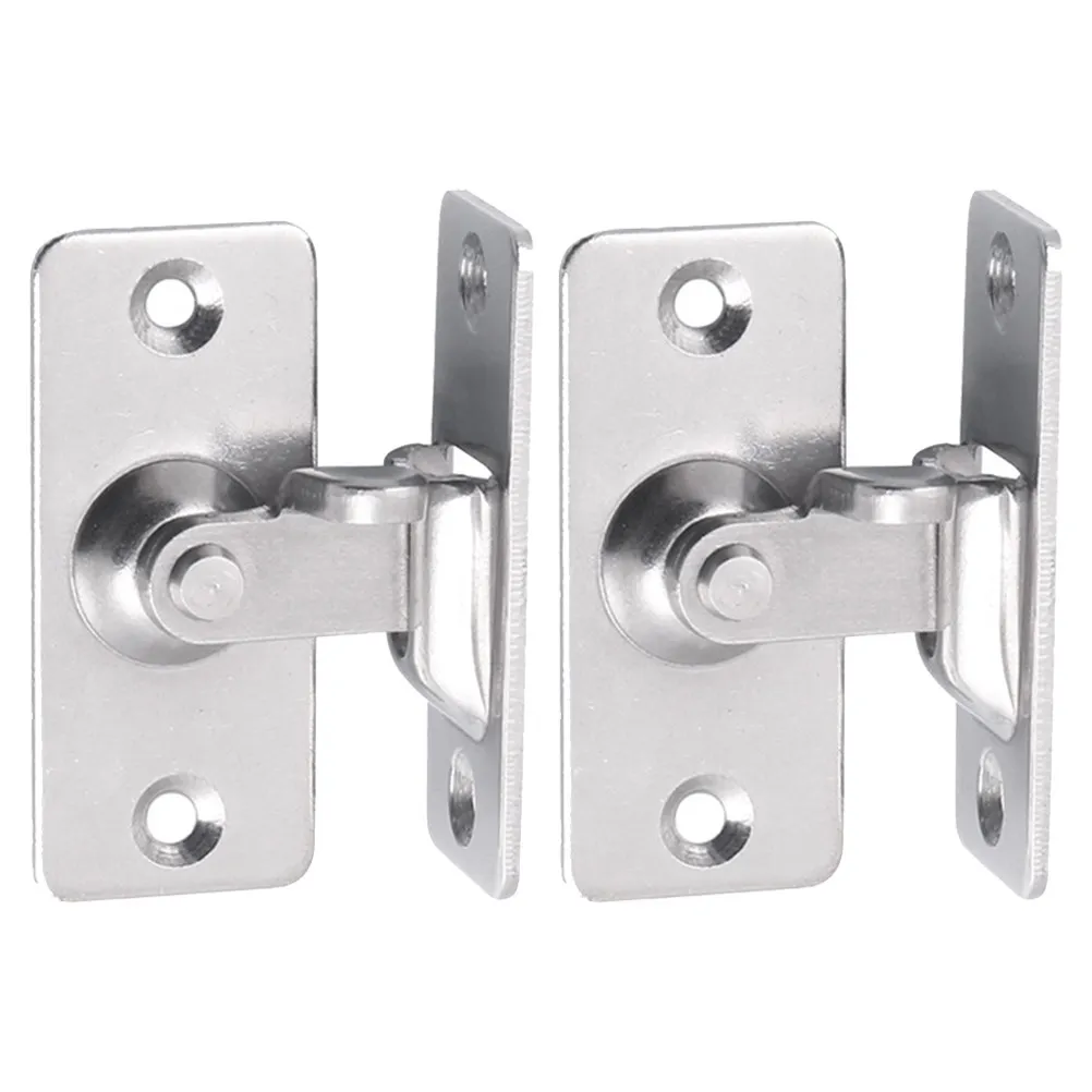 2Pcs Stainless Steel Door Lock Right Angle Bolt Safety Latch for Window Sliding Door Furniture Cabinet Bathroom Pet