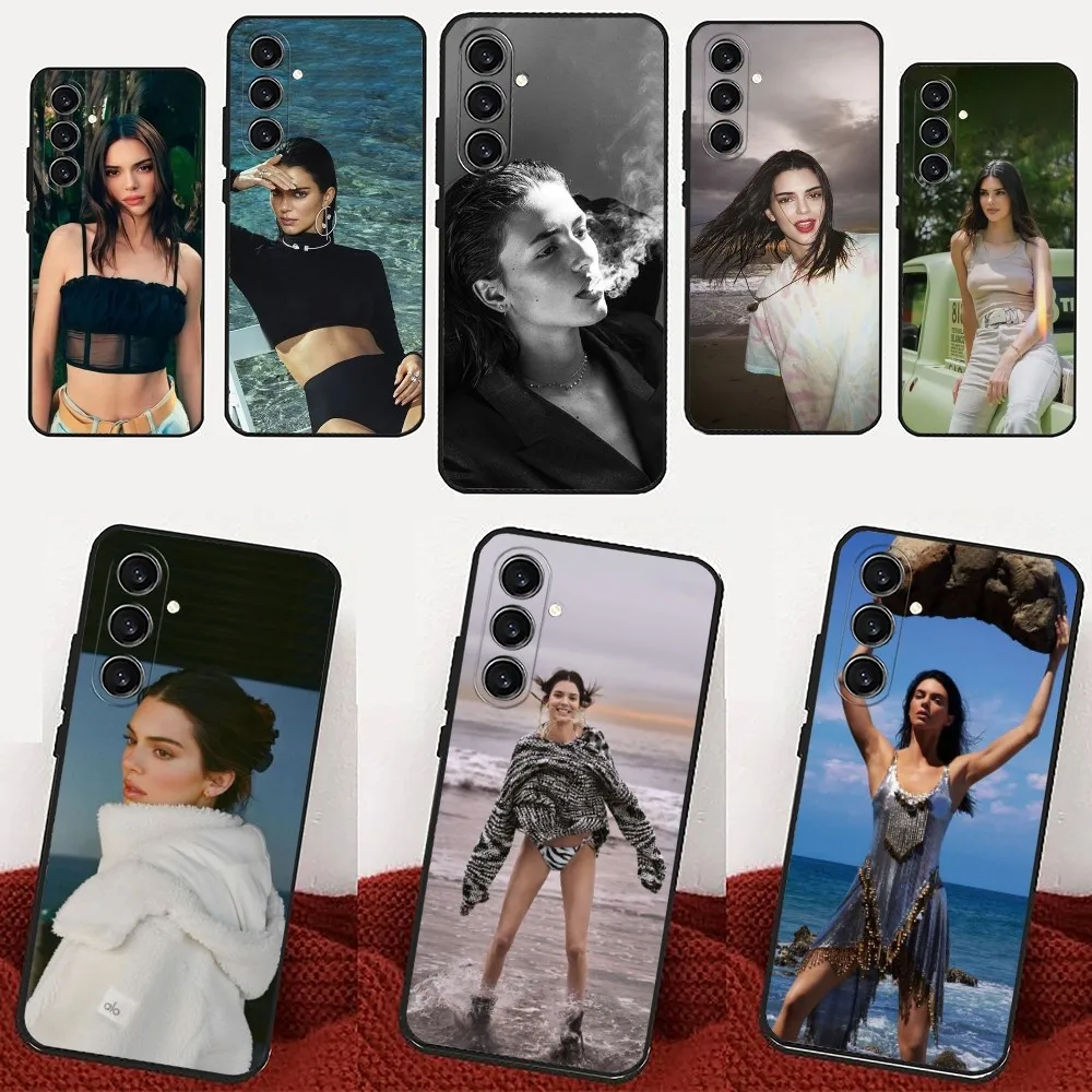 K-Kendall J-Jenner Model  Phone Case For Samsung Galaxy A13,21s,22,31,32,52,53,71,80,91 Black Soft Cover