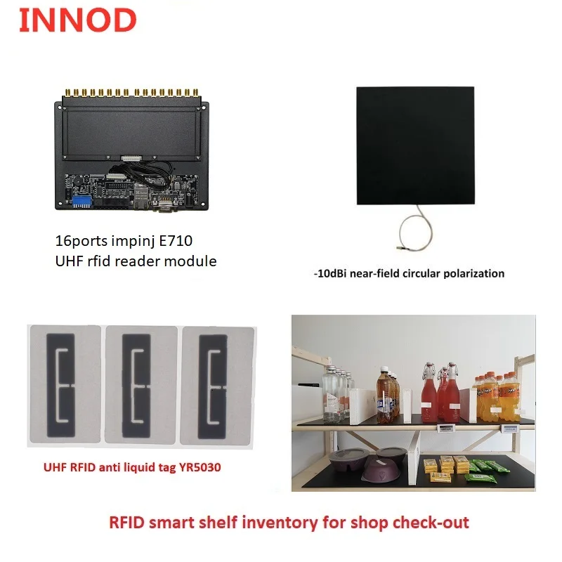 860-960mhz RJ45 Chip 4 Channels Impinj Long Range RFID Reader E710 UHF RFID Module Development Board