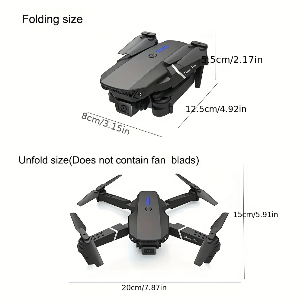 Professional Drone E88 wide-angle HD Camera WiFi FPV height hold collapsible Halloween, Thanksgiving, Christmas, gifts