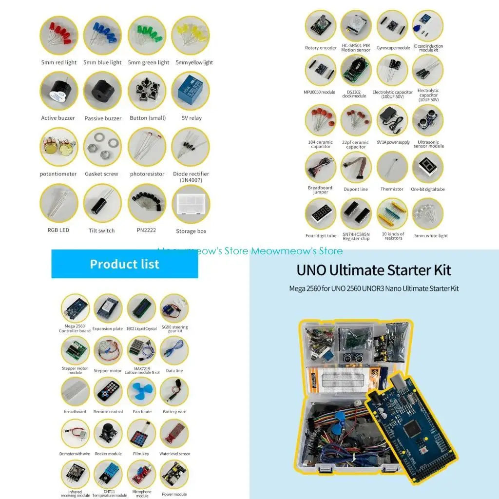 

W91a 2560 Unor3 Starter для начинающих с ультразвуковыми модулями и двигателями