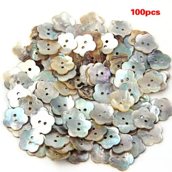 100x15mm Pearl Buttons Mother of Pearl Shell Flower Button