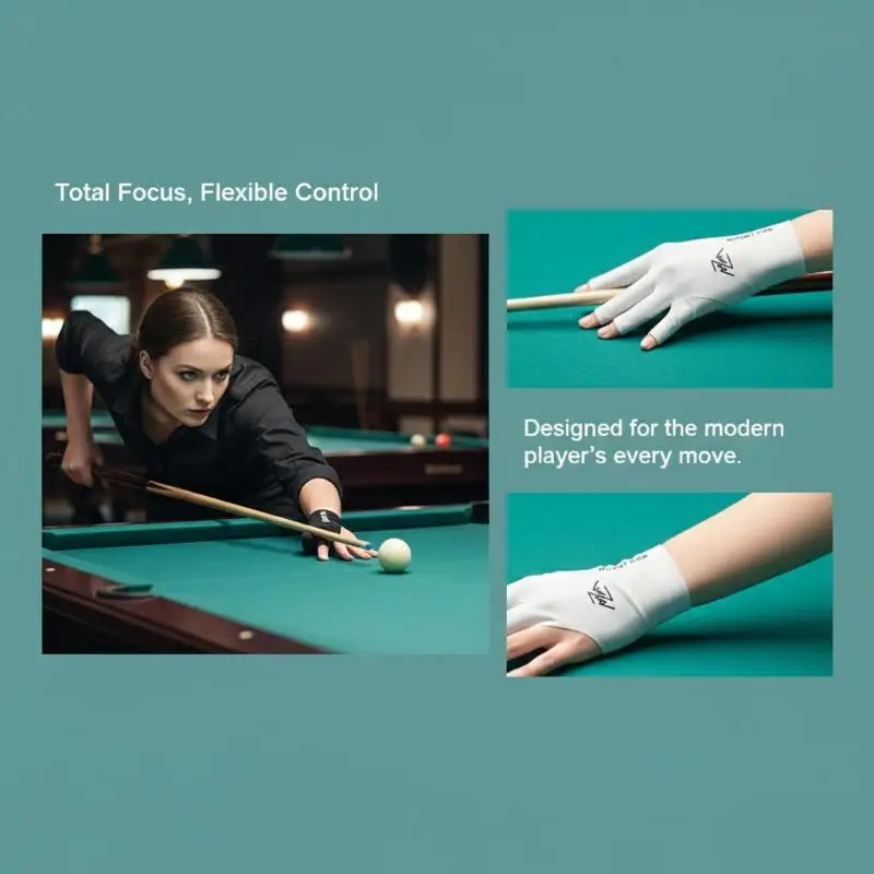 Billiard Gloves Durable Fingerless Three Finger Pool Glove Breathable Design for Precise Cue Handling in Bar