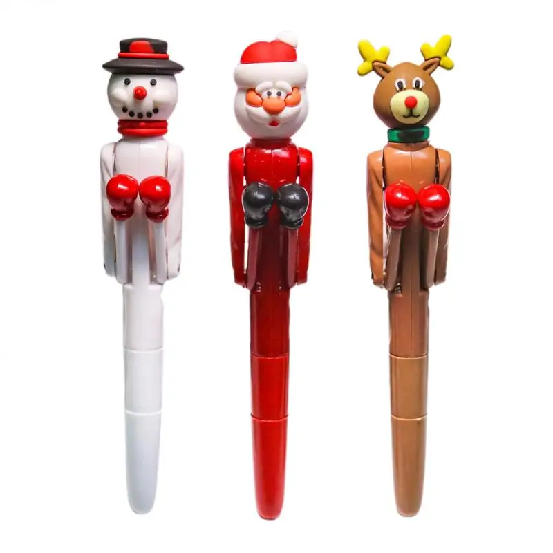 Christmas Boxing Pen 3X Christmas Funny Novelty Pens With Punching Arms Writing Pen For Kids Creative Writing Tool School