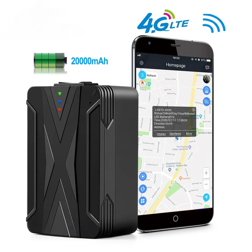 

LK970C 4G GPS Tracker Car Alarm LK970B Big Battery Long Time Standby GPRS Locator Waterproof Magnet Lifetime Free Web APP