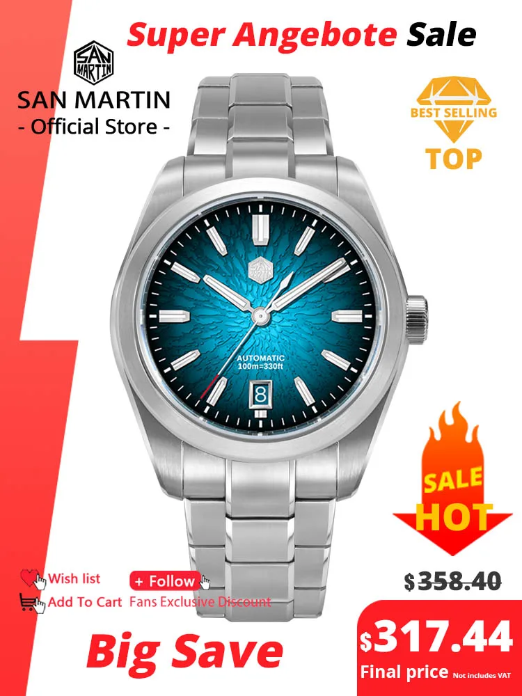 

Часы San Martin 39 мм SN0144 "JianZhan" Gada Miyota 9015, оригинальный дизайн, мужские автоматические механические часы в китайском стиле