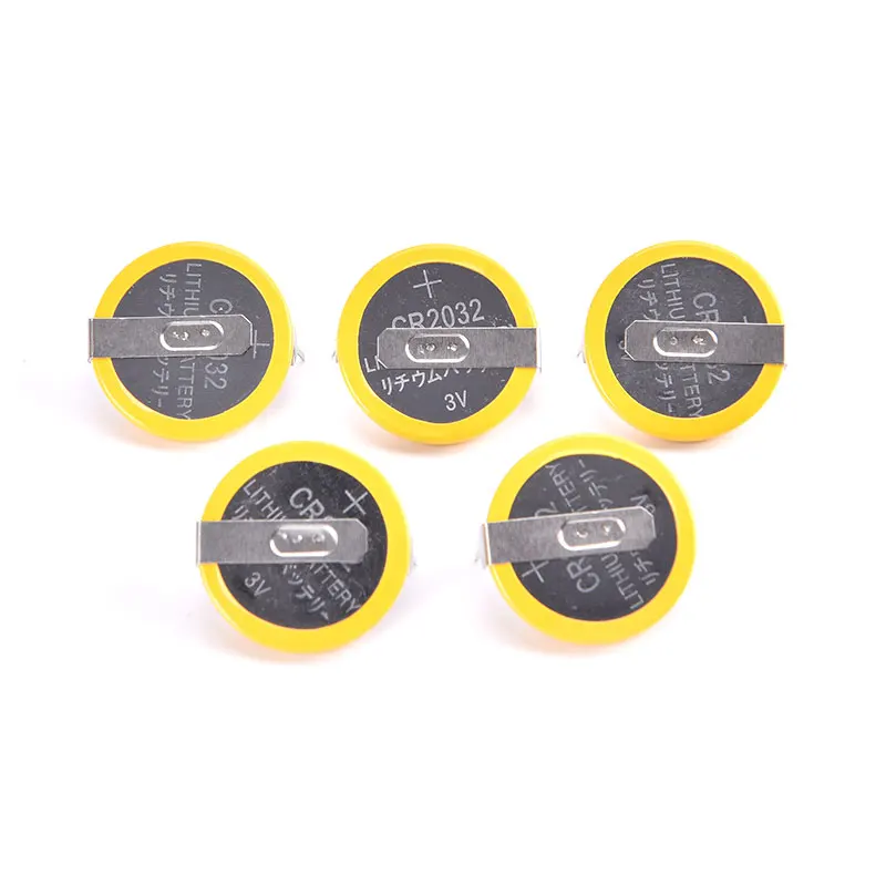 5pcs/lot CR2032 Tabs Solder Foot Soldering Welding Battery Coin Batteries 210mAh