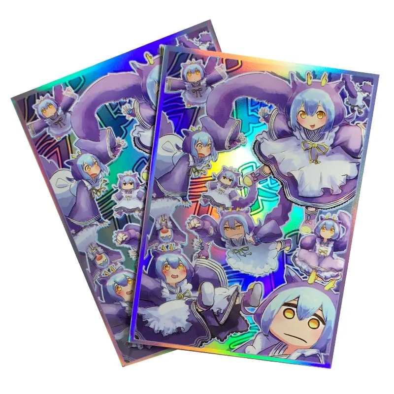 

60 шт. голографические рукава для Карт YUGIOH иллюстрация аниме защитный чехол для карт для настольных игр торговые карты 63x90 мм