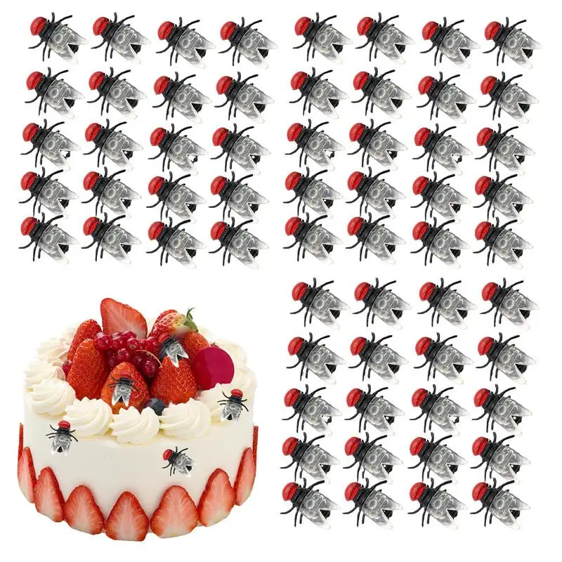 Fly Prank Kidding Tricky Toy Set Of 200 Fake Realistic Fly Joke Toys Prank Animal Toys For Joke Halloween Party Favors