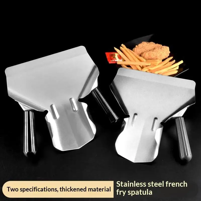 Stainless Steel French Fries Shovel For Hamburger Popcorn Packing Shovel Fries Shovel Loader Kitchen Gadget Baking Tool Shovel