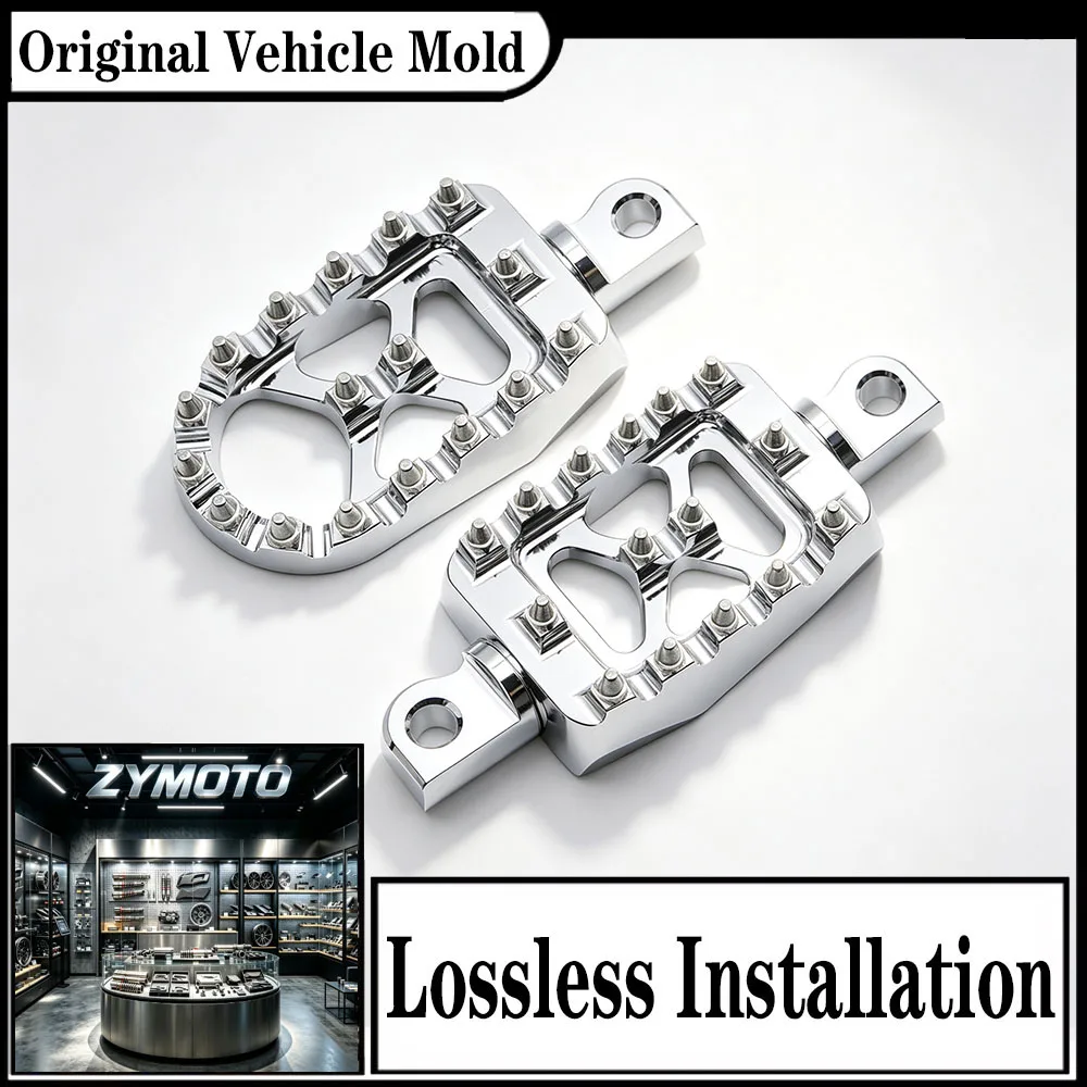FOR Harley Touring Softail Dyna Sportster V-Rod 1986-2023 Foot Pegs 45 Degree Male Mount Pair Black Chrome Aluminum