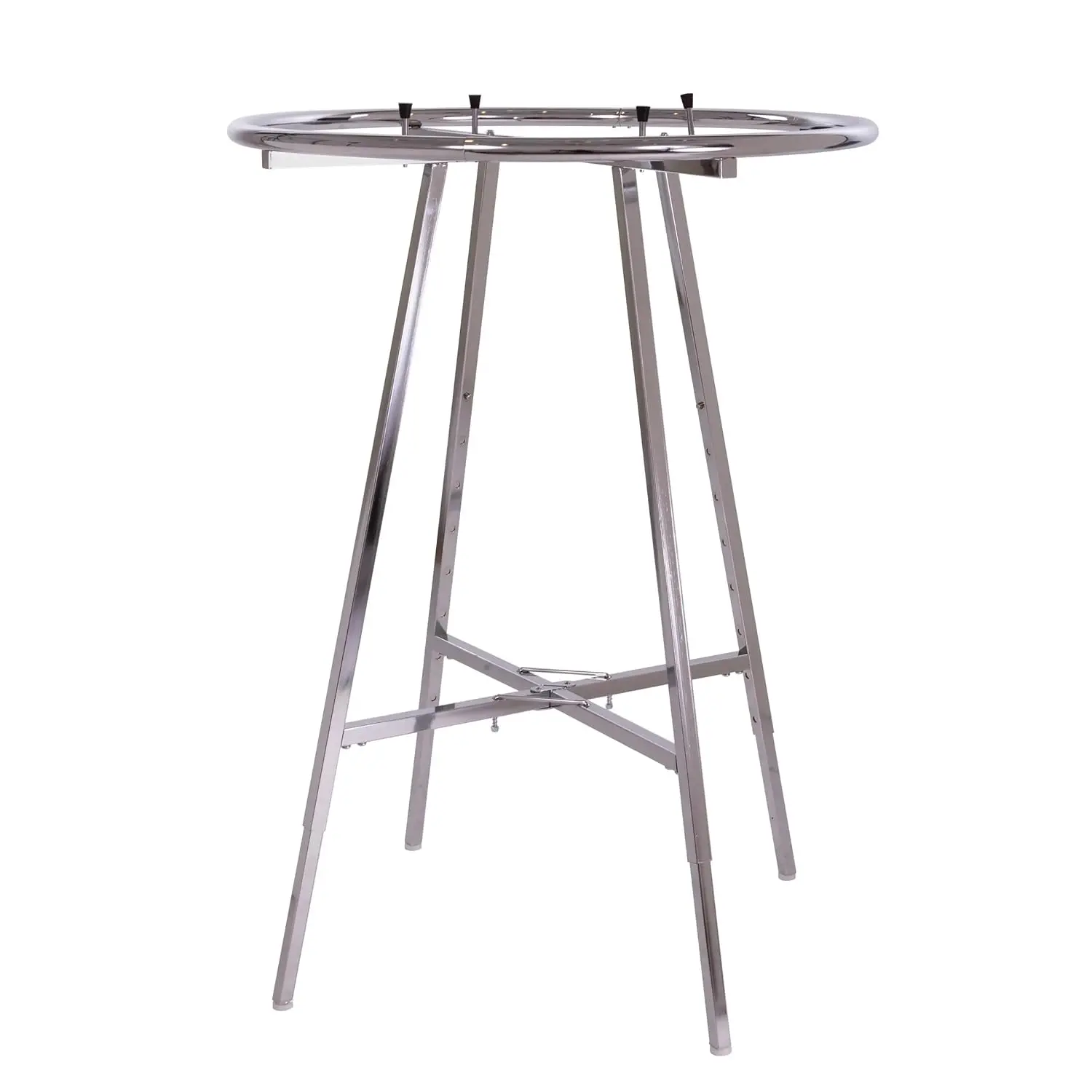 Round Folding Garment Rack Adjustable 48-66in Height Chrome Metal Clothes Display Stand Retail Store Fixture, Customized