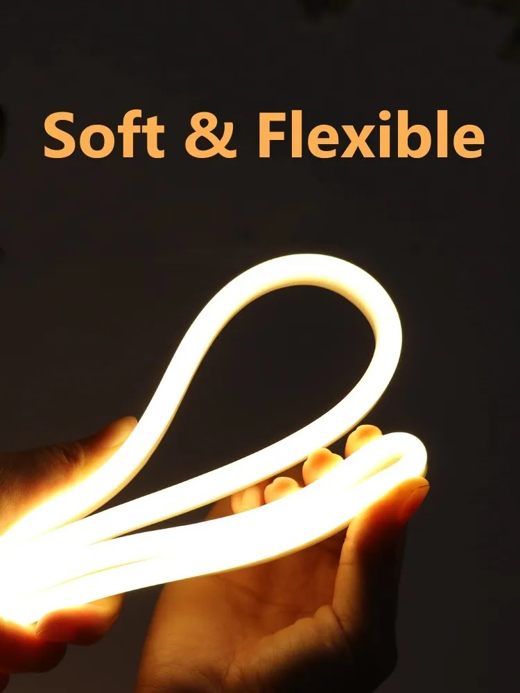 1m Flexible Neon Light Strips DIY AD LOGO 220V 120LEDs/m RGB Lamp Waterproof  Soft Colorful  Rope With EU Plug Outdoor Lighting