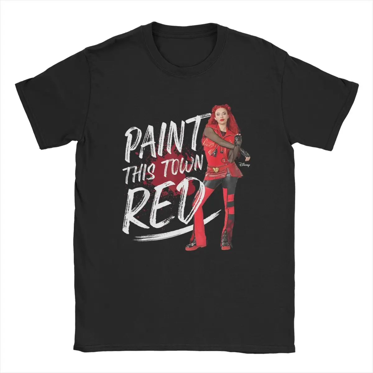 Descendants 4 The Rise Of Red T-Shirt Men Paint This Town Funny 100% Cotton Tees Round Neck Short Sleeve T Shirt Plus Size merch