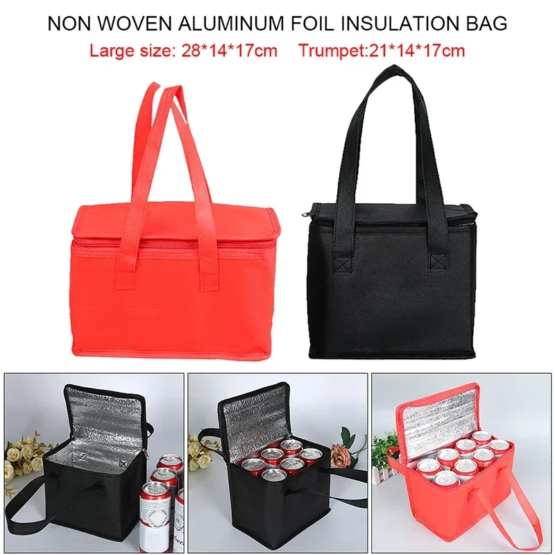 Portable Lunch Thermal Bag Picnic Insulated Lunch Box Foldable Ice Pack Food Thermal Bag Drink Carrier Food Delivery Bag