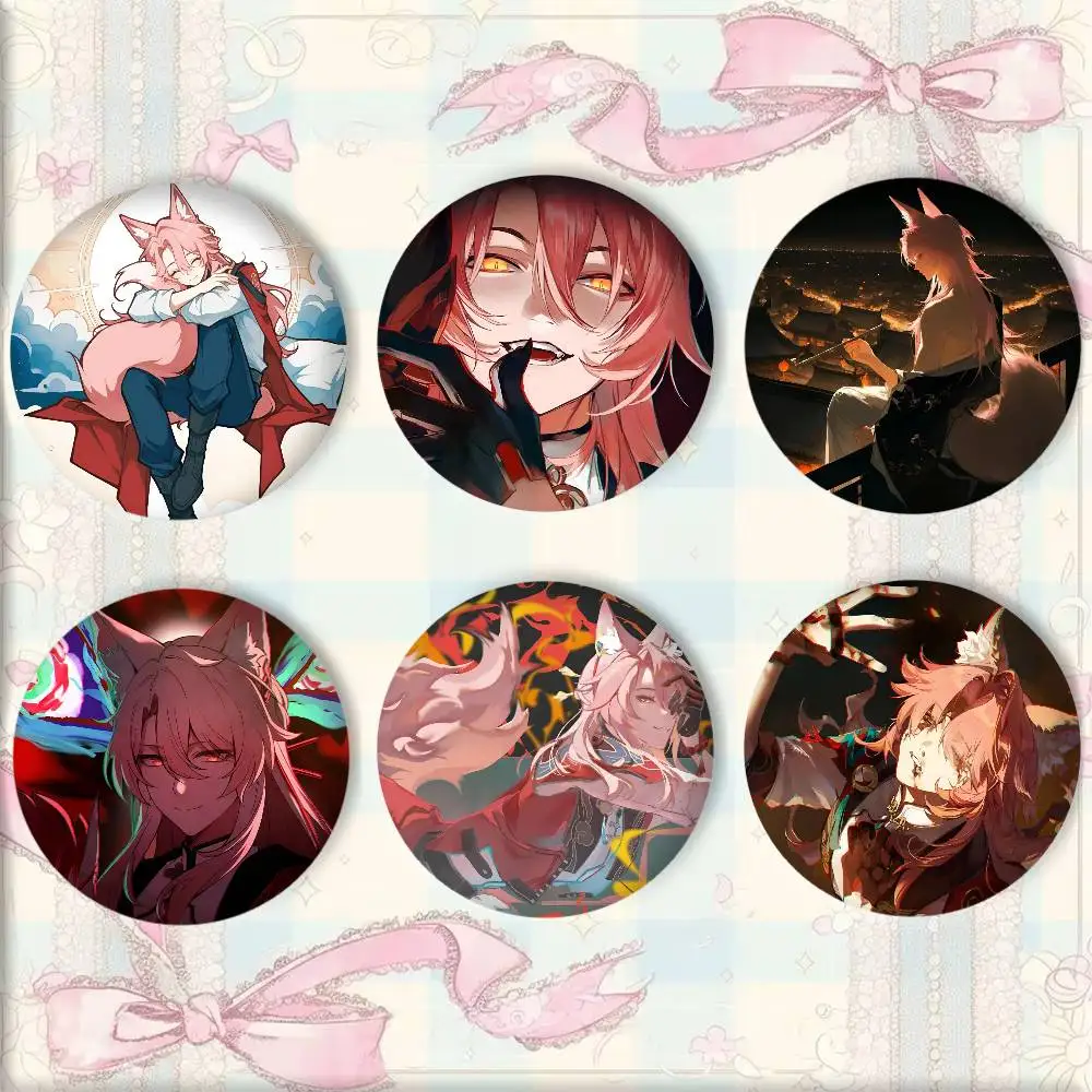Hot Anime Game Honkai Star Rail Jiaoqiu Badge Round Art Brooch Clothes Backpack Accessories Lapelnd Laserh