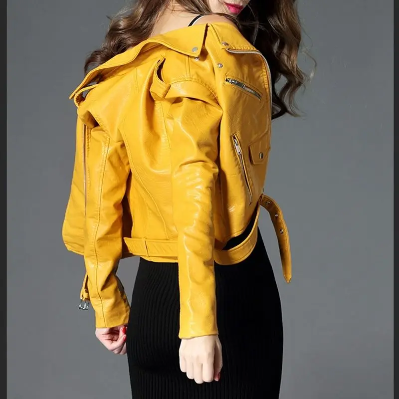 한국산 로코모티브 가죽 재킷 숏 2025 신년 봄가을 슬림핏 신상 슬림 패션 가죽 재킷