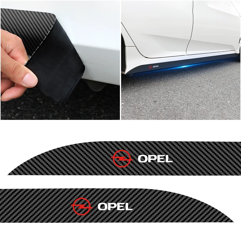 

2pcs New Car Door Side Skirt Car Body Decal Carbon Fiber Car Stickers For Opel Astra j Insignia Astra g Corsa Zafira b Mokka