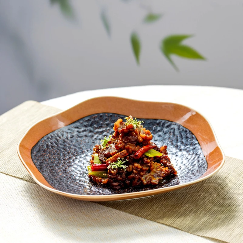 

Retro Ceramic Bowl Irregular Fruit Salad Bowl Dessert Bowl Sashimi Bowls Yogurt Bowls Molecular Cuisine Restaurant Tableware