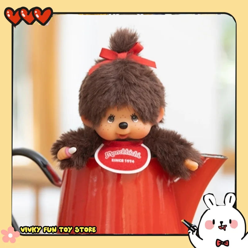 جديد الأصلي 18 سنتيمتر Monchhichi قلادة Kawaii دمية الإبهام مص لعبة كيرينغ قلادة مفتاح صغير سلسلة هدية لعبة #6