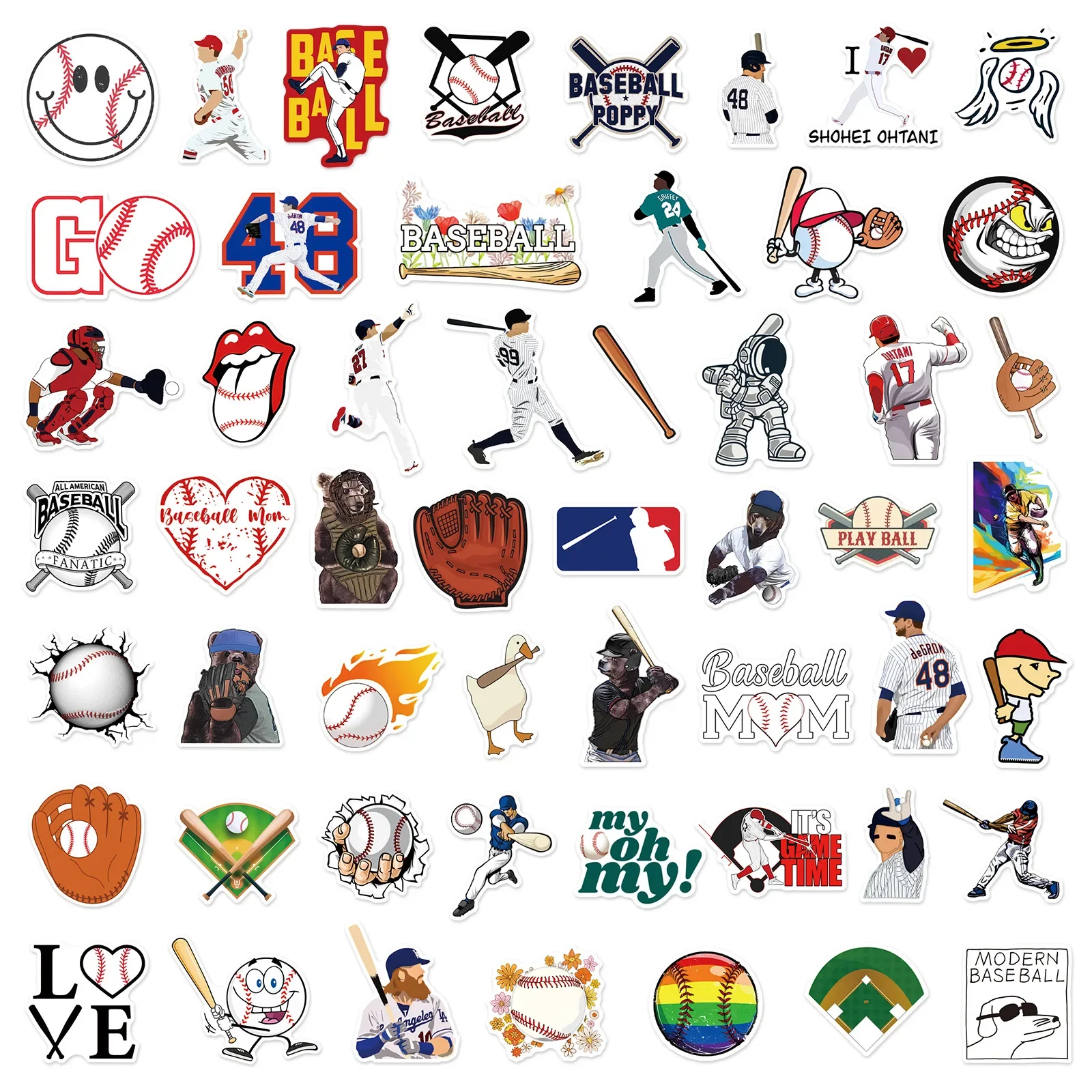 10/25/50pcs Graffiti Baseball Stickers Sports Decals for Water Bottle Scrapbooking Laptop Phone Stationery Suitcase Helmet