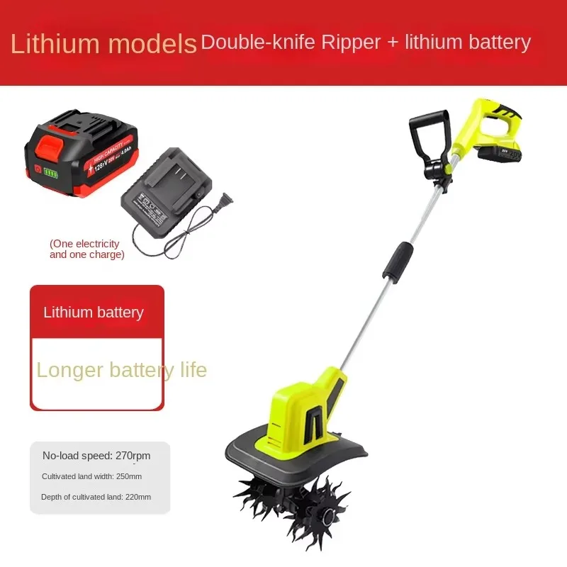 Mini coltivatore rotativo per coltivatore elettrico da 1200 W certificato CE con lame per diserbo e fossetta per uso domestico in giardino