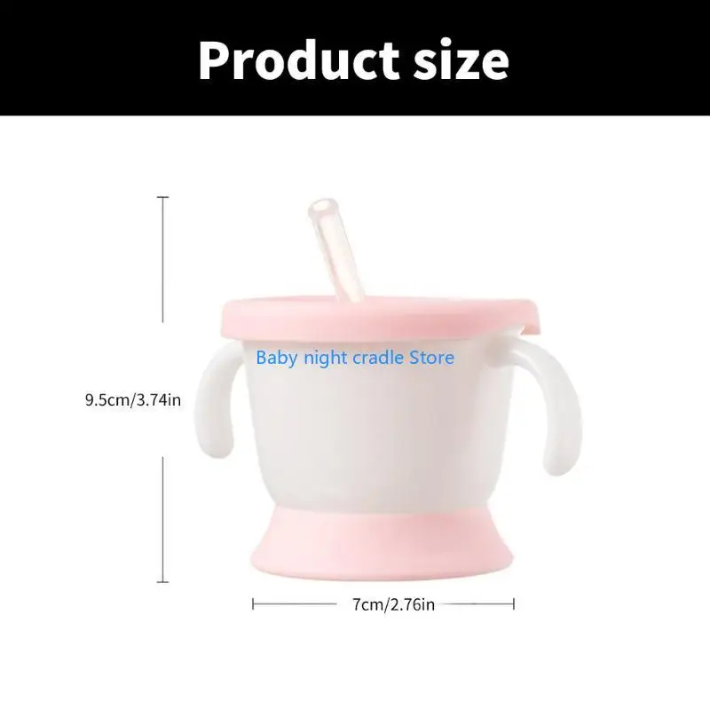 J2FF طفل أكواب الطفل كوب بقشة Spoutless الانتقال كوب كوب سيليكون مع 2 مقابض كوب تدريب كوب الشرب للرضع #6