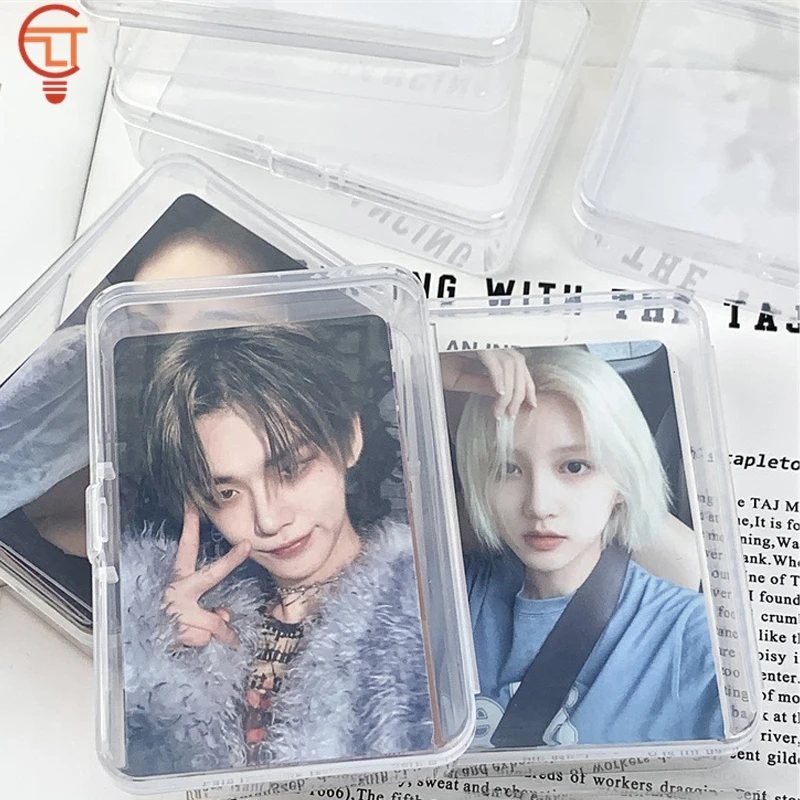 1PCS Transparent Idol Kpop Albumes Photo Storage Photocards Small Card Collection Organizer Box Case Container 6.5x9.5cmx2.5cm